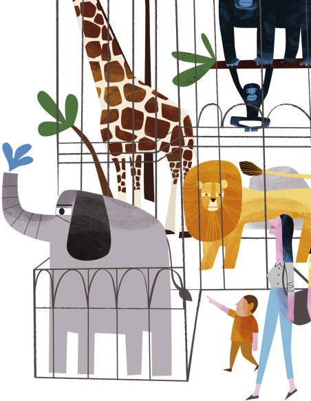 Illustration "Zoo" by Mikel Casal. A4 and A53 reproductions