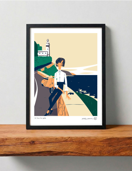 Illustration "El faro de Igeldo" by Mikel Casal. Signed A4, A3 and A2 reproductions