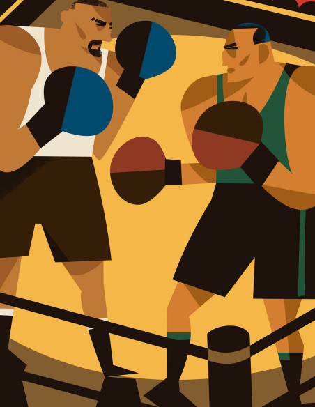 Illustration "Boxing" by Mikel Casal. Signed A3 reproduction