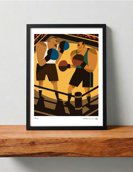 Illustration "Boxing" by Mikel Casal. Signed A3 reproduction