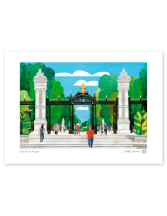 Illustration "Cita en el parque" by Mikel Casal. A4, A3 y...