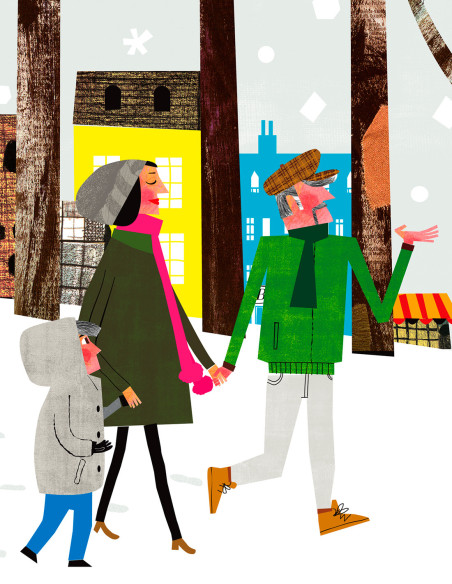 Illustration "Family 2" by Mikel Casal. Signed A3 reproduction