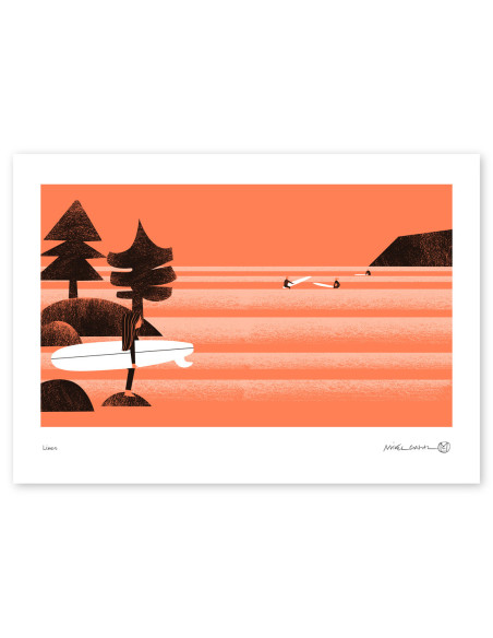 Illustration "Lines" by Mikel Casal. A4, A3 and A2 reproductions