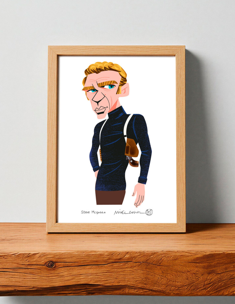 Illustration "Steve Mcqueen" by Mikel Casal. A5...