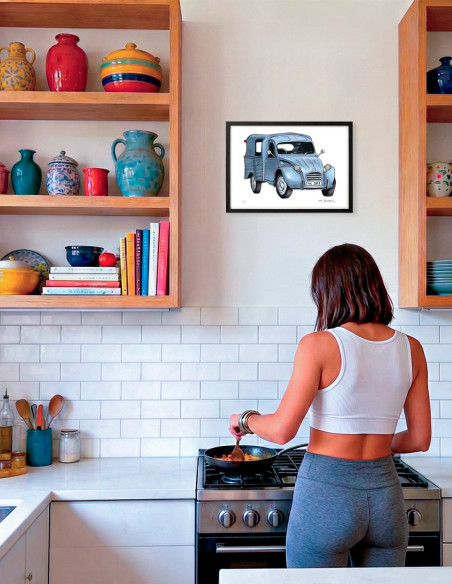 Ilustración "Citroen 2CV" de Roskow. Reproducciones A4 y A3