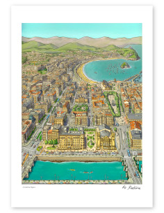 Illustration "A vista de pájaro 2" by Roskow. A4 and A3...