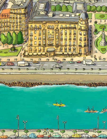 Ilustración "A vista de pájaro 2" de Roskow. Reproducciones A4, A3 y A2