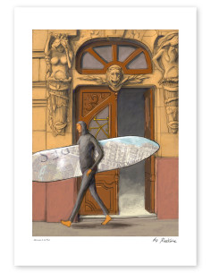 Illustration "Adresse a la mer" by Roskow. A4 and A3...