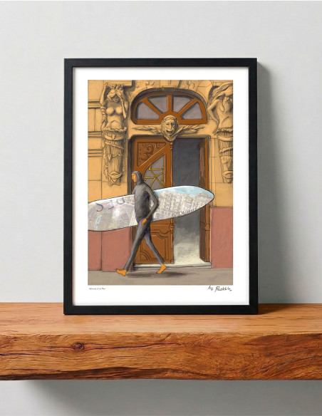 Illustration "Adresse a la mer" by Roskow. A4 and A3 reproductions