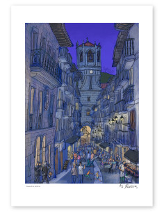 Illustration "Cenando en Getaria" by Roskow. A4, A3 and...