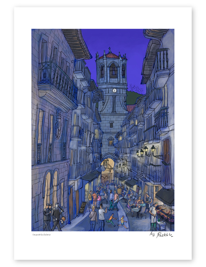 Ilustración "Cenando en Getaria" de Roskow....