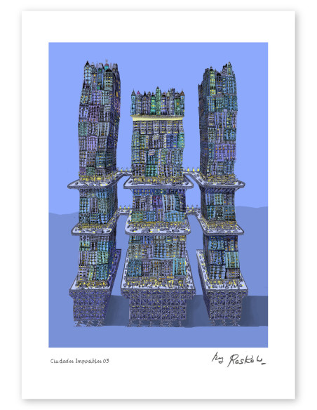 Illustration "Ciudades Imposibles 3" by Roskow. A4 and A3 reproductions