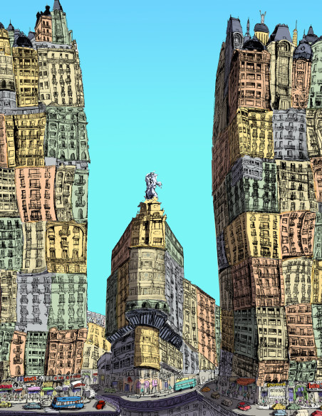 Ilustración "Ciudades Imposibles 5" de Roskow. Reproducciones A4 y A3
