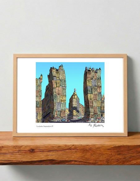 Illustration "Ciudades Imposibles 5" by Roskow. A4 and A3 reproductions