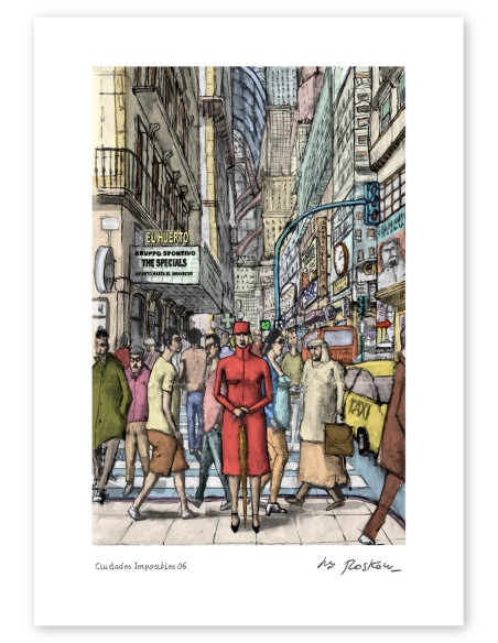 Illustration "Ciudades Imposibles 6" by Roskow. A4 and A3 reproductions