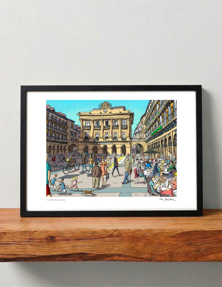 Illustration "Con Walter Mitty en la plaza" by Roskow. A4, A3 and A2 reproductions