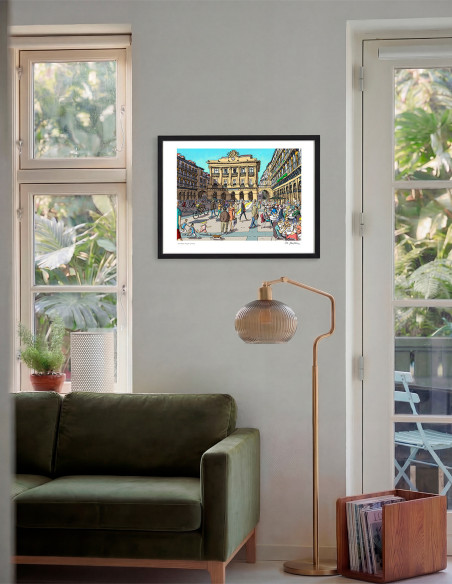 Illustration "Con Walter Mitty en la plaza" by Roskow. A4, A3 and A2 reproductions