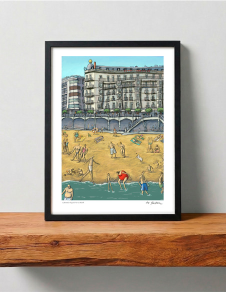 Illustration "El bañador rojo de mi tía abuela" by Roskow. A4, A3 and A2 reproductions
