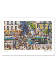 Ilustración "El Boulevard" de Roskow. Reproducciones A4 y A3