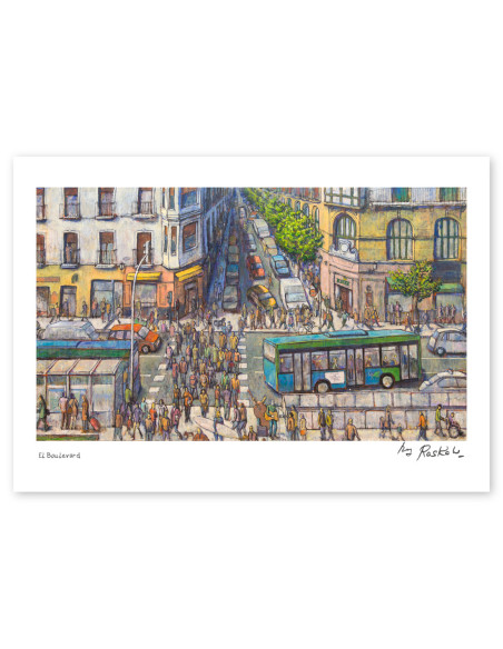 Ilustración "El Boulevard" de Roskow. Reproducciones A4 y A3