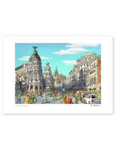 Ilustración "El capitán Haddock visita Madrid" de Roskow....