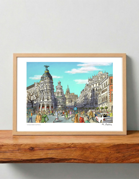 Ilustración "El capitán Haddock visita Madrid" de Roskow. Reproducciones A4, A3 y A2