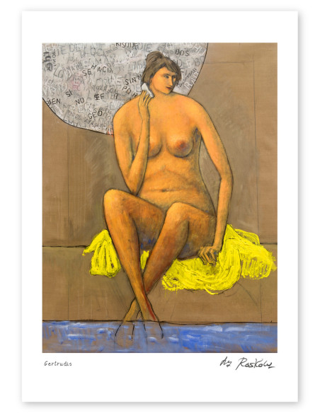 Illustration "Tía abuela y Gertrudis" by Roskow. A4, A3 and A2 reproductions