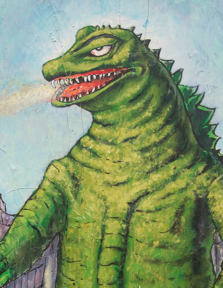Ilustración "Buenos días Godzilla" de Roskow. Reproducciones A4 y A3