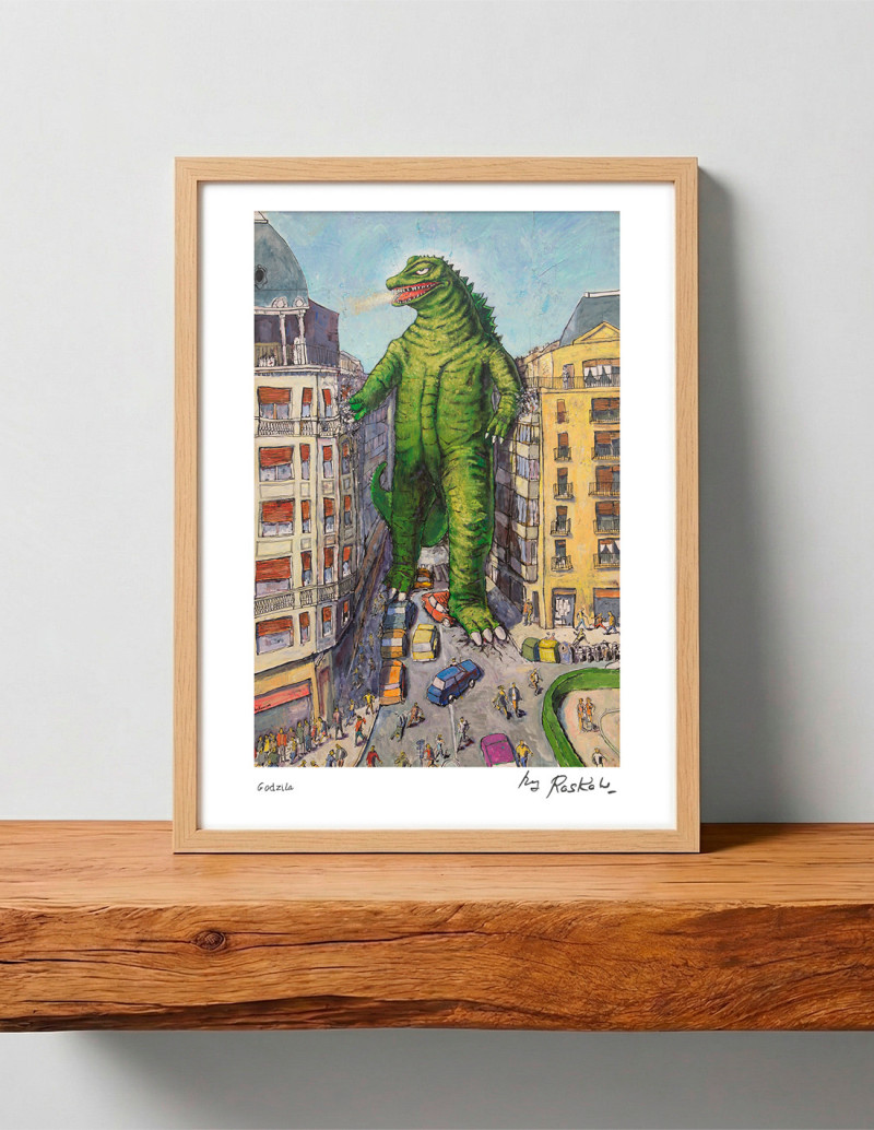 Ilustración "Buenos días Godzilla" de Roskow....