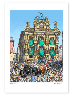 Ilustración "Gora San Fermín" de Roskow. Reproducciones...