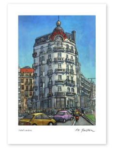 Illustration "The fabulous Hotel Londres" by Roskow. A4...