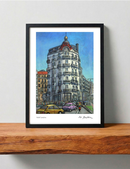 Illustration "The fabulous Hotel Londres" by Roskow. A4 and A3 reproductions