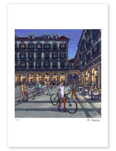 Ilustración "Anochece en la consti" de Roskow....