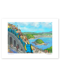Illustration "La increíble montaña suiza" by Roskow. A4,...