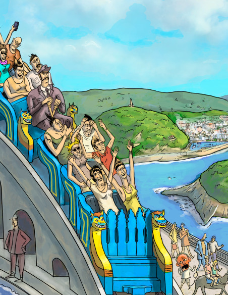 Illustration "La increíble montaña suiza" by Roskow. A4, A3 and A2 reproductions