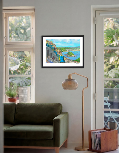 Illustration "La increíble montaña suiza" by Roskow. A4, A3 and A2 reproductions