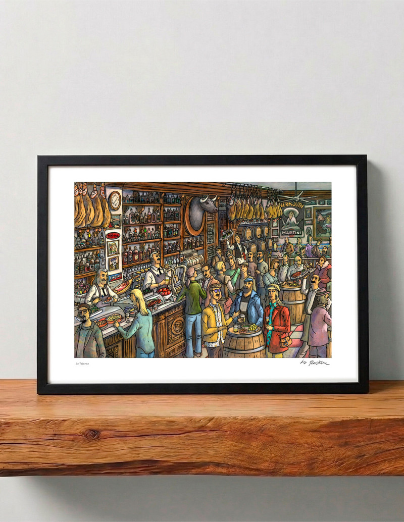 Illustration "La taberna" by Roskow. A4, A3 and...