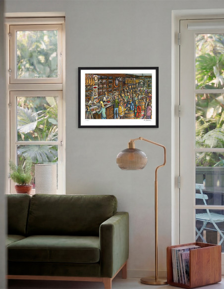 Illustration "La taberna" by Roskow. A4, A3 and A2 reproductions