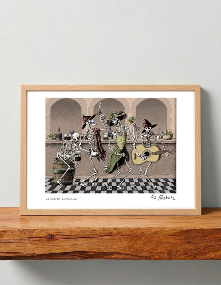 Illustration "La fiesta de los Mortimer" by Roskow. A4 and A3 reproductions