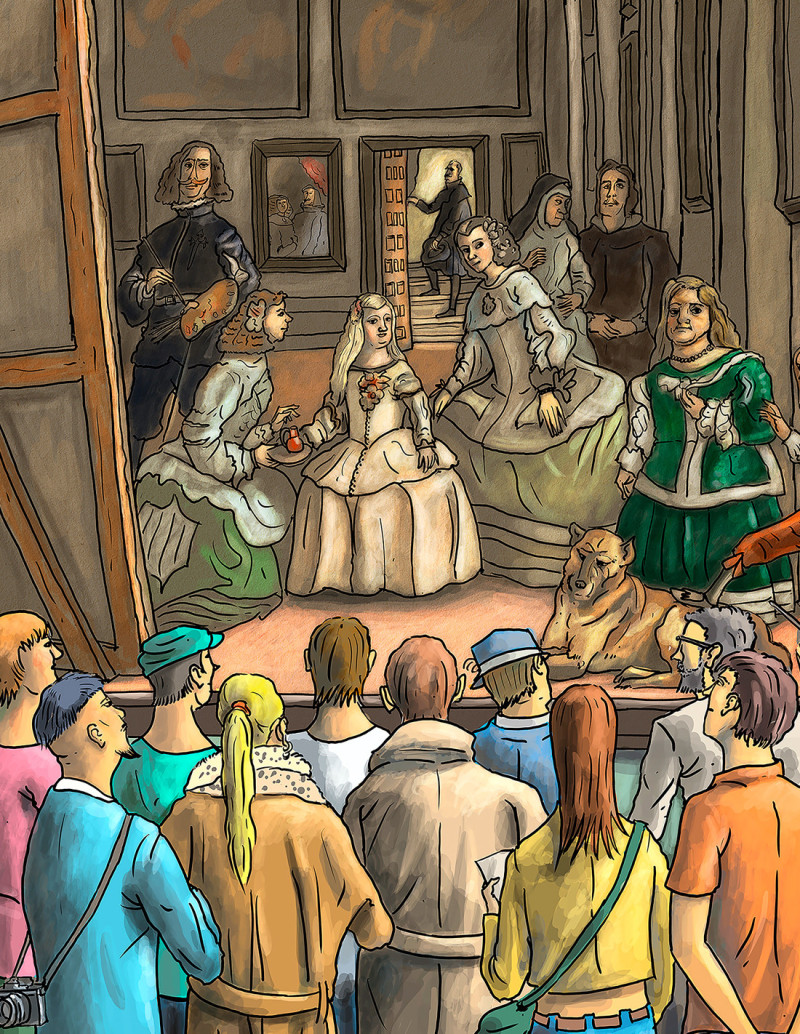 Illustration "Las meninas" by Roskow. A4, A3...