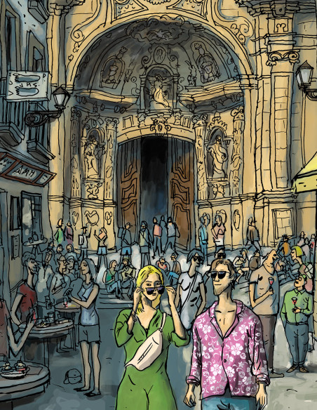 Illustration "Momento vermú" by Roskow. A4, A3 and A2 reproductions