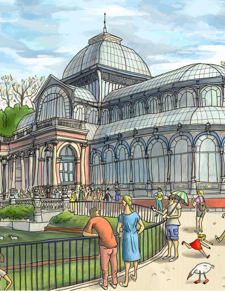 Ilustración "El palacio de cristal" de Roskow. Reproducciones A4, A3 y A2