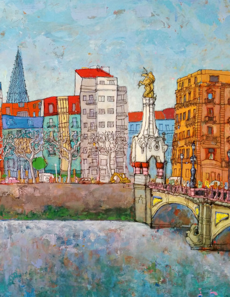 Illustration "Urumea river" by Roskow. A4, A3 and A2 reproductions
