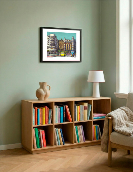 Illustration "Vamos a perdernos en el barrio de Gros" by Roskow. A4, A3 and A2 reproductions