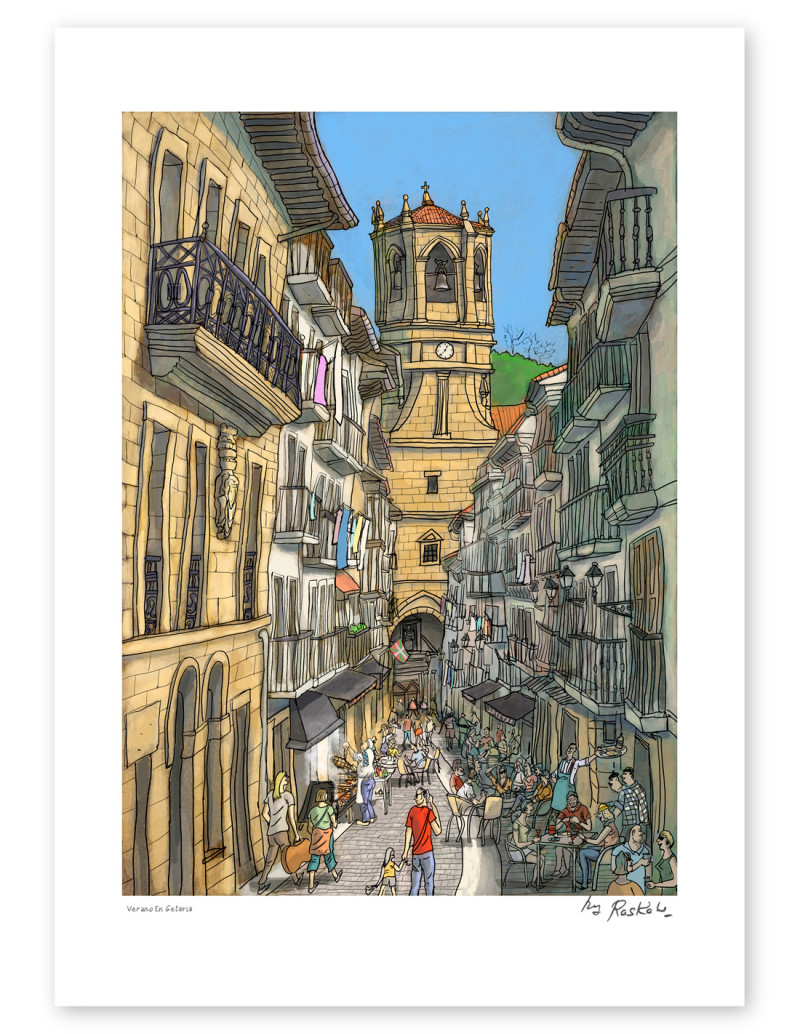 Ilustración "Verano en Getaria" de Roskow....