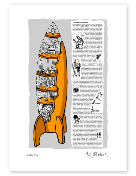 Ilustración "Zotor Plus" de Roskow. Reproducciones A4 y A3