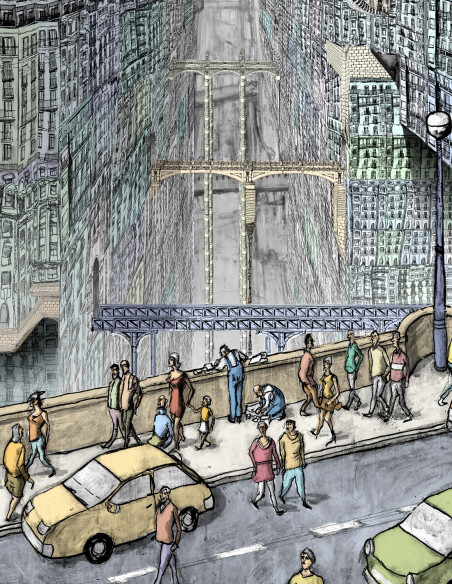 Illustration "Ciudades Imposibles 8" by Roskow. A4, A3 and A2 reproductions