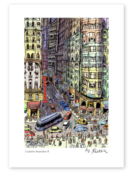 Illustration "Ciudades Imposibles 7" by Roskow. A4, A3 and A2 reproductions