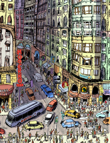 Ilustración "Ciudades Imposibles 7" de Roskow. Reproducciones A4, A3 y A2