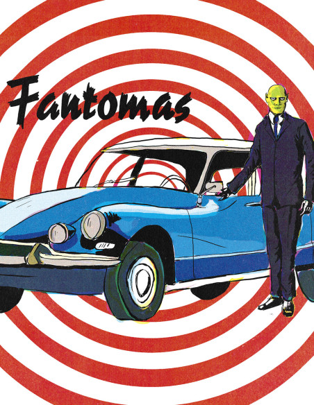 Illustration "Fantomas" by Roskow. A4 and A3 reproductions